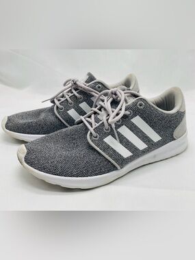 Adidas Cloudfoam Cush Gray White Running Gym Walking Sneakers Shoes-Womens 6.5